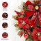 Red Poinsettia Wreath – 22" Handcrafted Christmas Décor - Final sale / Non-returnable and Non-refundable